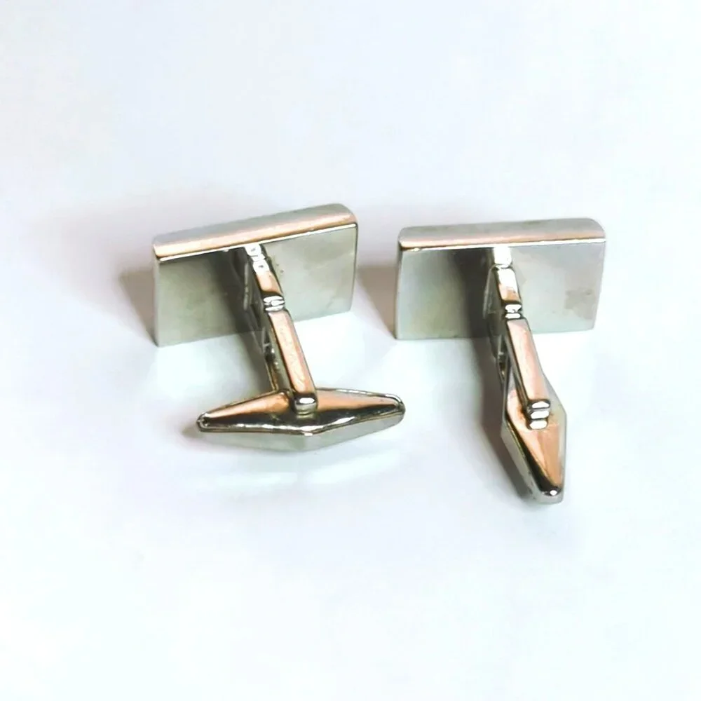 Vintage Brown Ombre Square Silver Tone Cufflinks